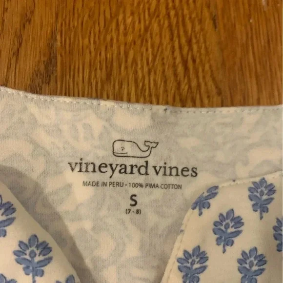 Vineyard Vines Girls Blue White Shift Dress Pima Cotton Preppy Size Small - Picture 7 of 9